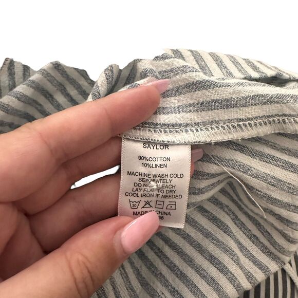 SAYLOR Hara Striped Linen Romper NWT Sz Large - Picture 6 of 6